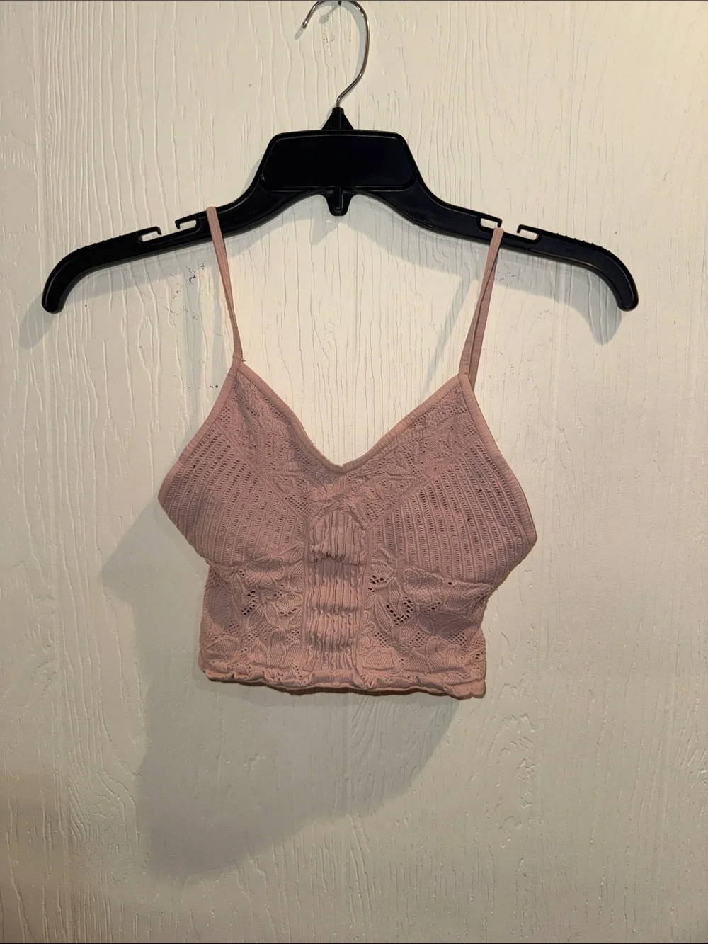 Free People Blush Pink Knit Cropped Cami